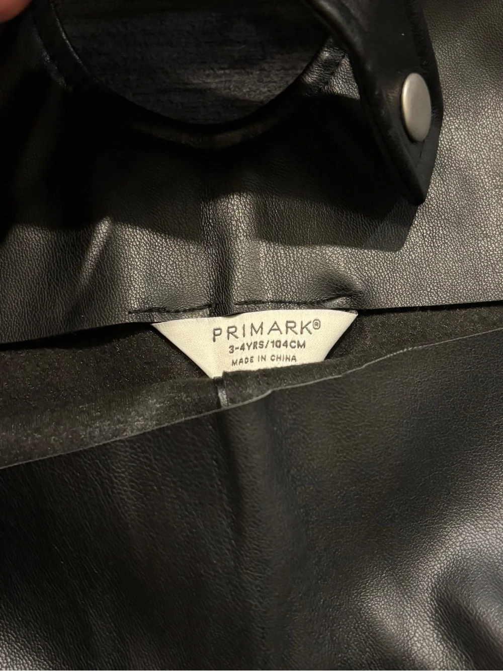 Primark Black Faux Leather Pinafore with Snap Strap Detail